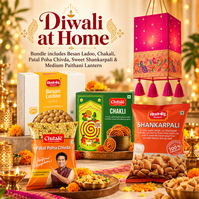 Diwali at home bundle - Chitale Faral & Paithani Lantern