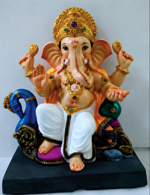 Ganesh Murti: Mayurasan 18”- includes home delivery