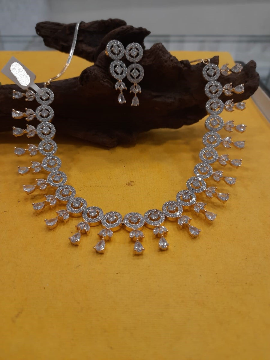 Cz stone gold necklace store sets with price